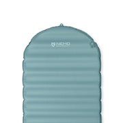 A teal Flyer™ Self-Inflating Sleeping Pad by NEMO Equipment, featuring horizontal air chambers and the NEMO logo at the top, displayed on a white background.
